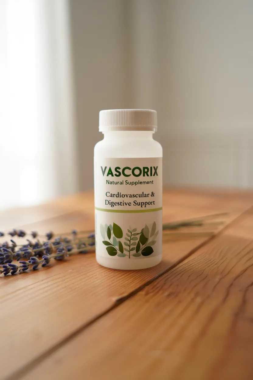 Vascorix natural supplement bottle with herbal ingredients for daily wellness support